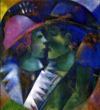 lovers - Green Lovers contemporain Marc Chagall